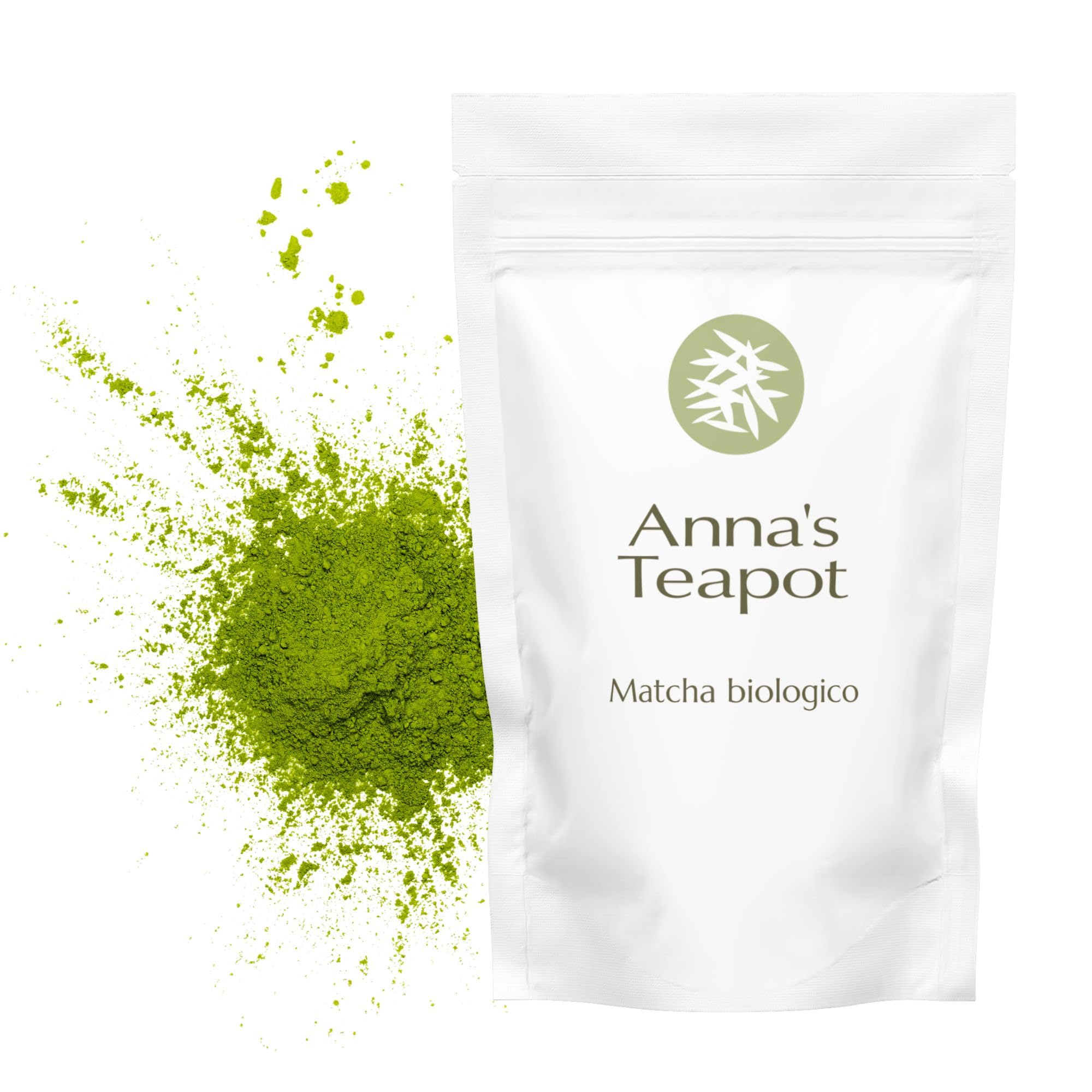 Anna's Teapot matcha giapponese biologico di una fattoria familiare | 100g di polvere di tè verde matcha giapponese classico in un sacchetto richiudibile, perfetta per cucinare o in un latte