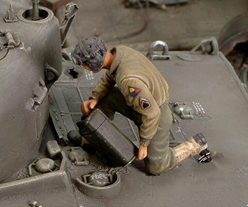 1/35 US Crew Member Repostaje (sin tanque) Figura de resina Kit de modelo sin montar sin pintar