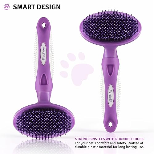 Miniatura 7 de Cepillo de cerdas redondas para mascotas para perros y gatos aseo suave para cabello corto o largo herramienta suave para pieles sensibles que