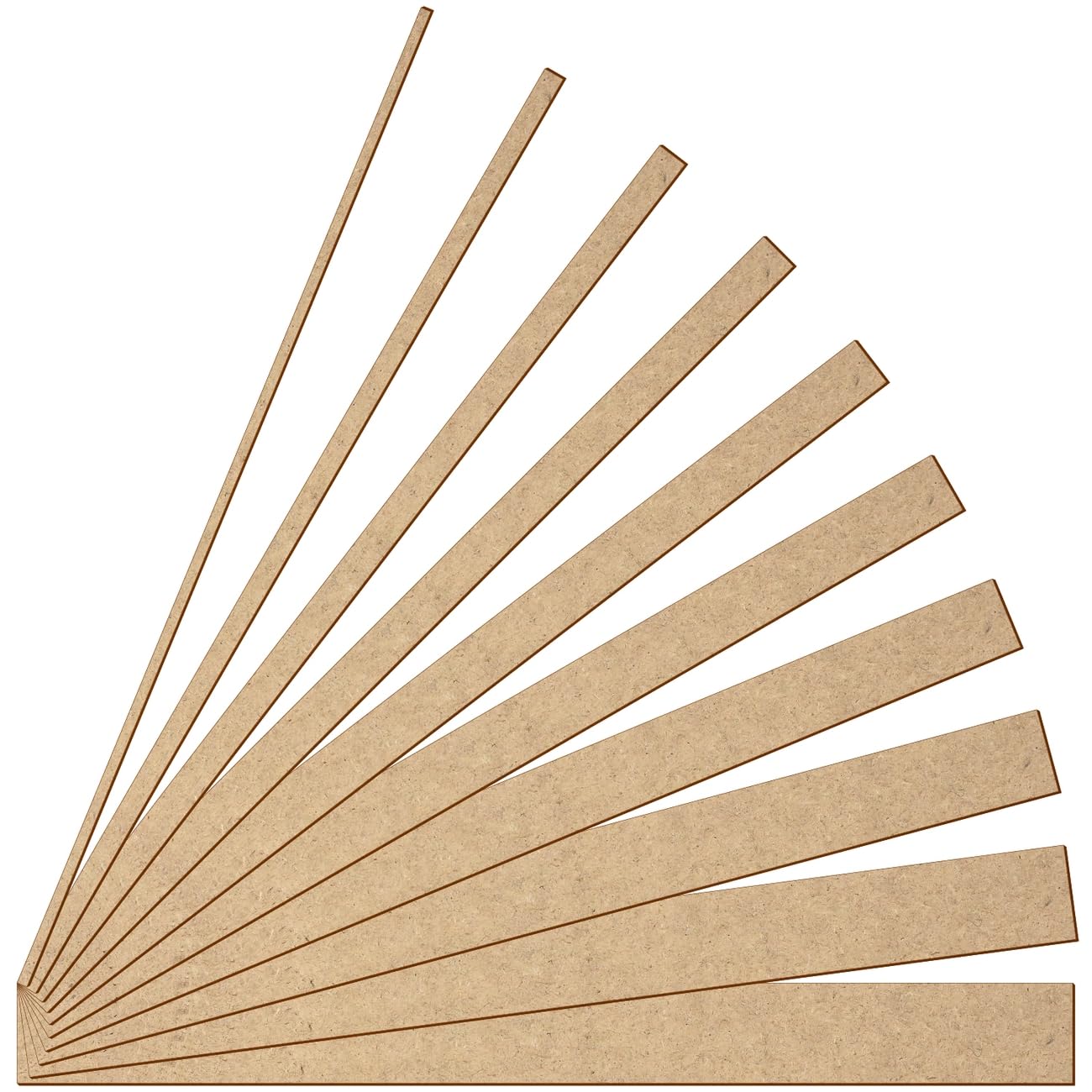Listones de MDF y HDF de 3 mm, 100 cm de largo, ancho de 1 a 10 cm a elegir, paquete con: 10 unidades, ancho: 10 cm