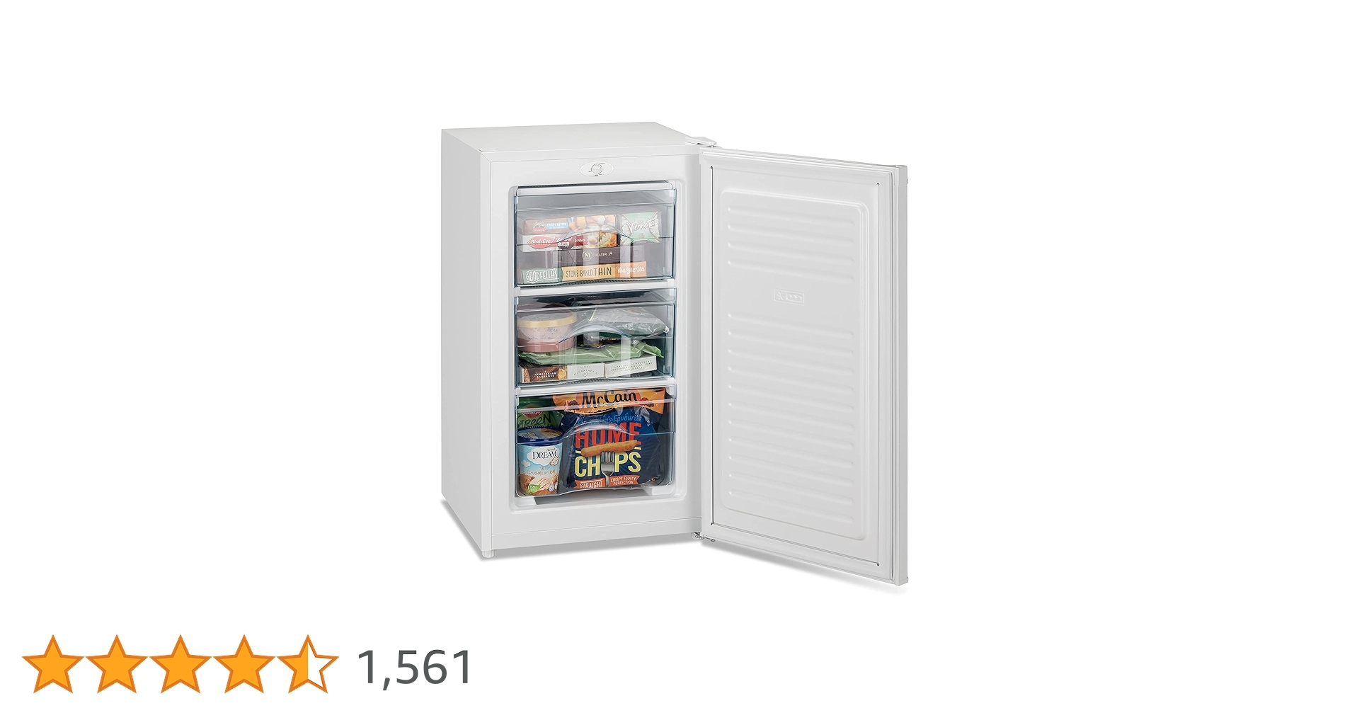 ICEKING RZ109EW Freestanding Undercounter Freezer, 60L Capacity, White, 4 Star Freezing, Adjustable Thermostat, Energy Efficient, Quiet Operation U2013 Ideal For Kitchen Or Utility Room