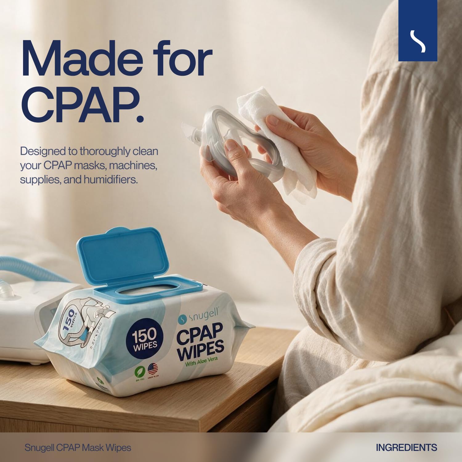 Snugell CPAP Mask Wipes - 150 Count -9