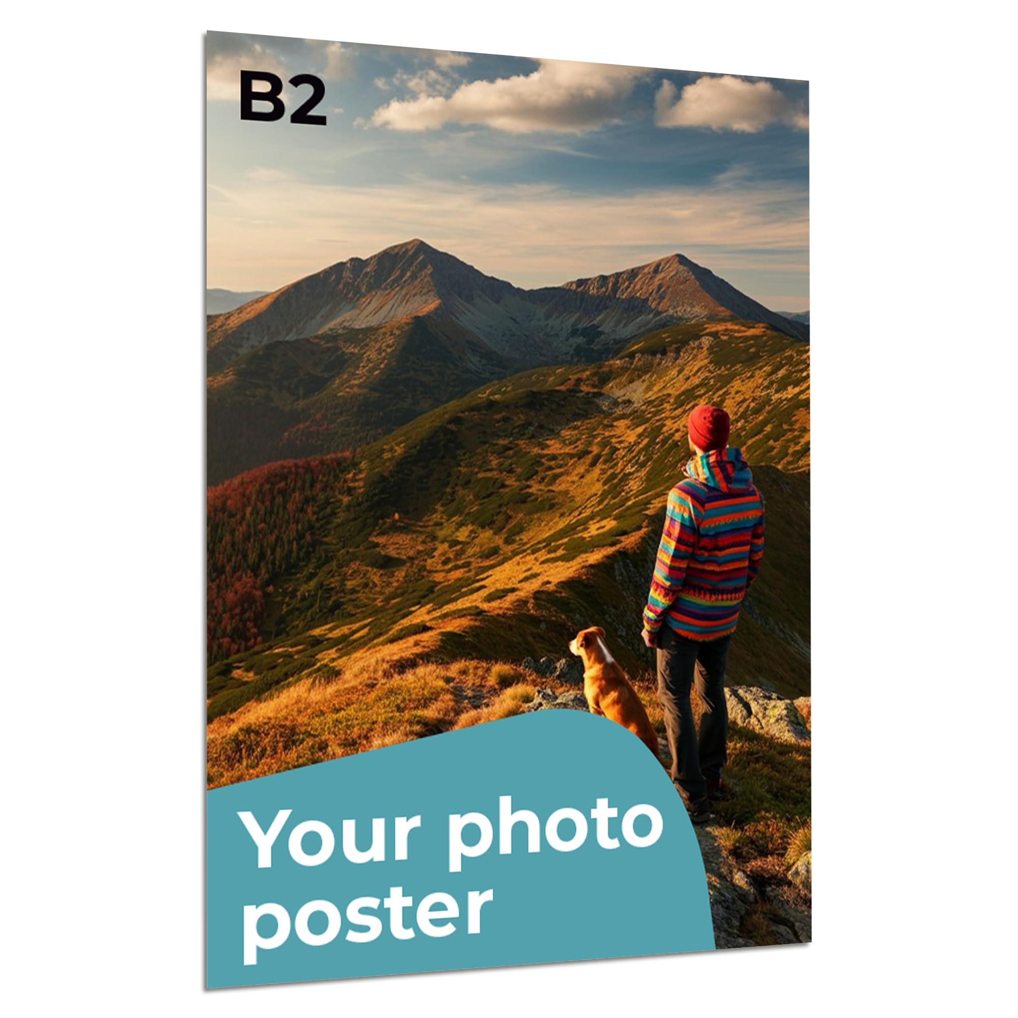Cimpress Custom Printable Poster, Vertical Wall Art with Photo and Text, Personalised Design on A4, A3, A2, A1, B2, For Home, Office, or Gifts (B2 (50 x 70.7cm))