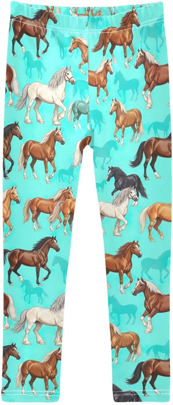 Girls Activewear Leggings Horse Turquoise