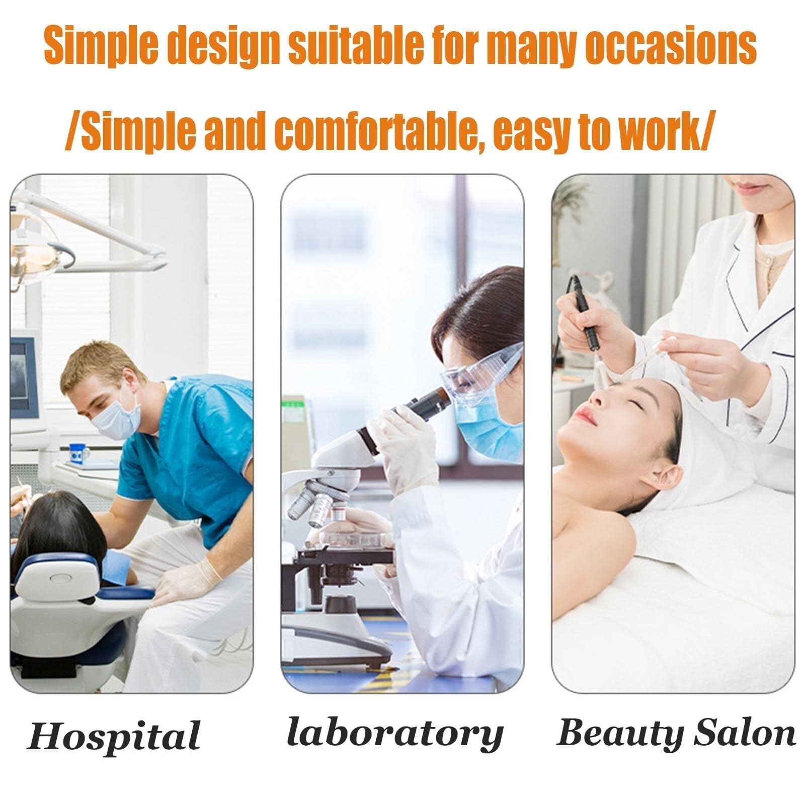 Taburete ajustable con respaldo, taburete médico dental para dentistas, reposabrazos de rotación de 360 grados, taburete auxiliar de piel sintética (B)
