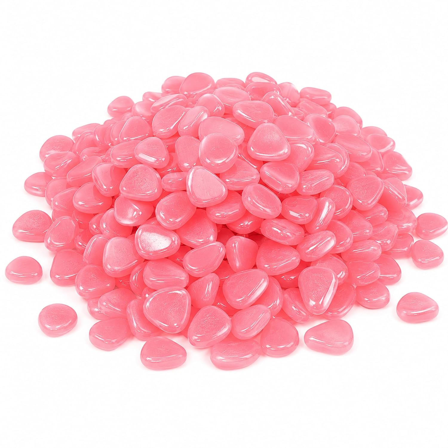 Glow in the Dark Rocks, Sunlight Absorbing Glow Stones for Outdoor Walkway & Garden Border, Smooth Decorative Resin Pebbles for Fish Tank Decor