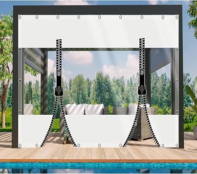 Panneaux Latéraux De Bâche Transparente Pour Gazebo, Avec Fermeture À Glissière, Rideaux De
