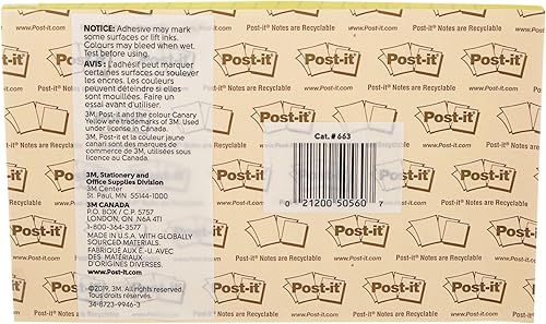 Miniatura 3 de Post-it Notas emergentes de 5 x 8 pulgadas 2 almohadillas notas adhesivas favoritas 1 de Estados Unidos amarillo canario eliminación limpia