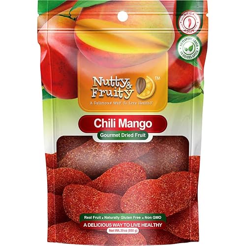Nutty & Fruity Chile Mango Gourmet Fruity Dry Fruit 30 oz (paquete de 2)
