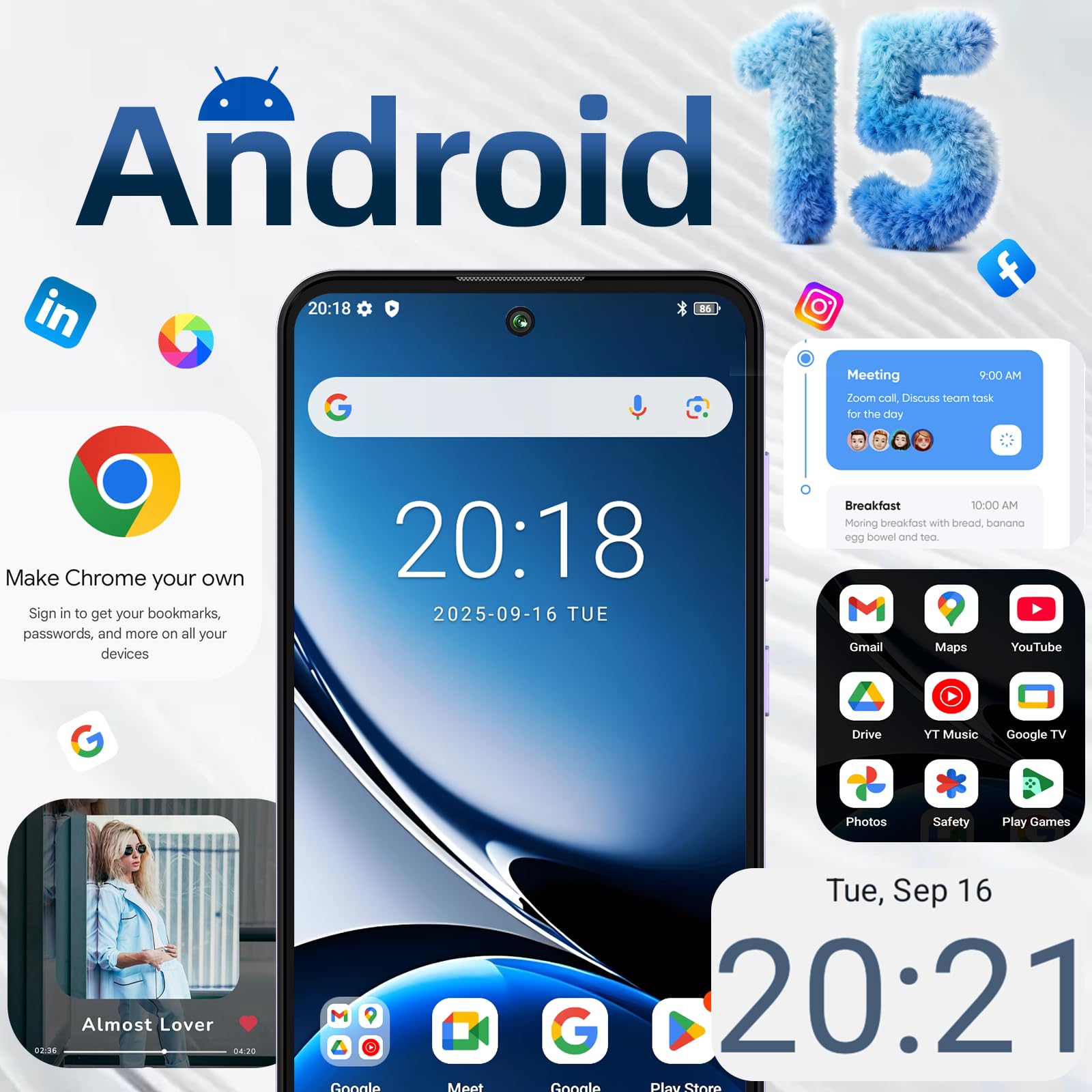 OUKITEL C69 Smartphone, 7.2" &120Hz Display, 24GB RAM+512GB ROM/1TB Telefono Cellulare, Smartphone Android 15, 6000mAh Telefoni Cellulari, 64MP Cellulari e Smartphone, Dual 4G SIM/NFC/Fingerprint/OTG