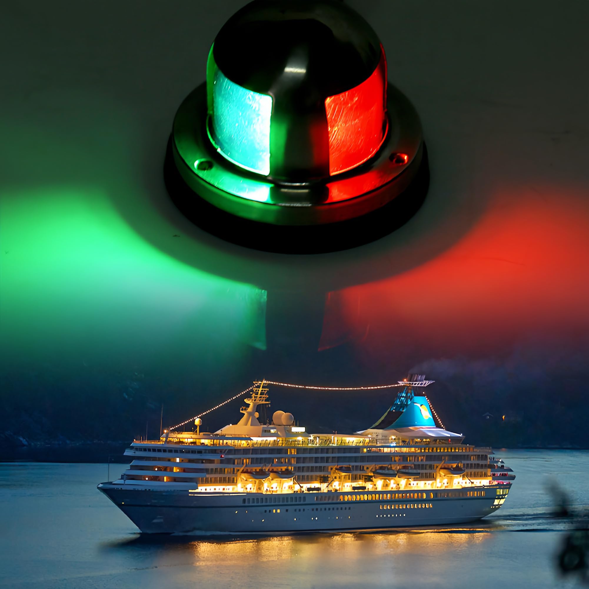 Luci Di Via Barca,12V Luce di Navigazione,Luci di Prua con Led Rosso e Verde IP68 Impermeabile In Acciaio Inossidabile Lampada di Segnalazione Notte per Barche Ricambi Barca Yacht