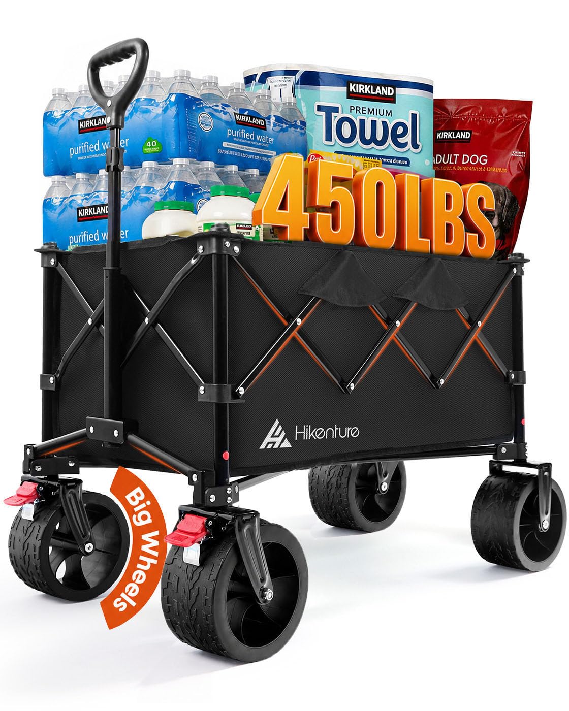Hikenture Foldable Beach Wagon with Big Wheels