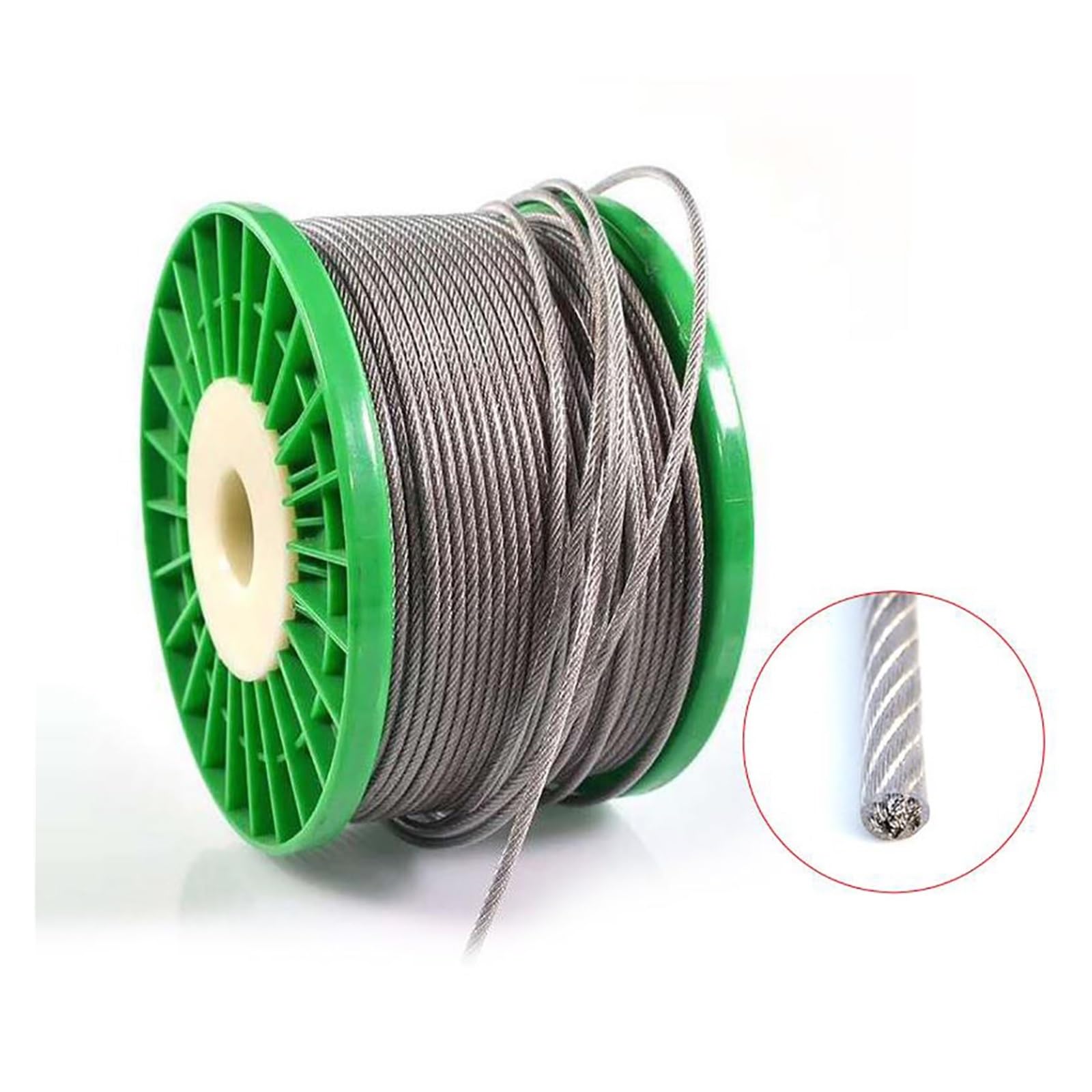 Linka stalowa nierdzewna, Lina stalowa 7x7 ze stali nierdzewnej 304 powlekana PVC 0,8 mm-5 mm 1 m-10 m(3mm-10meter)
