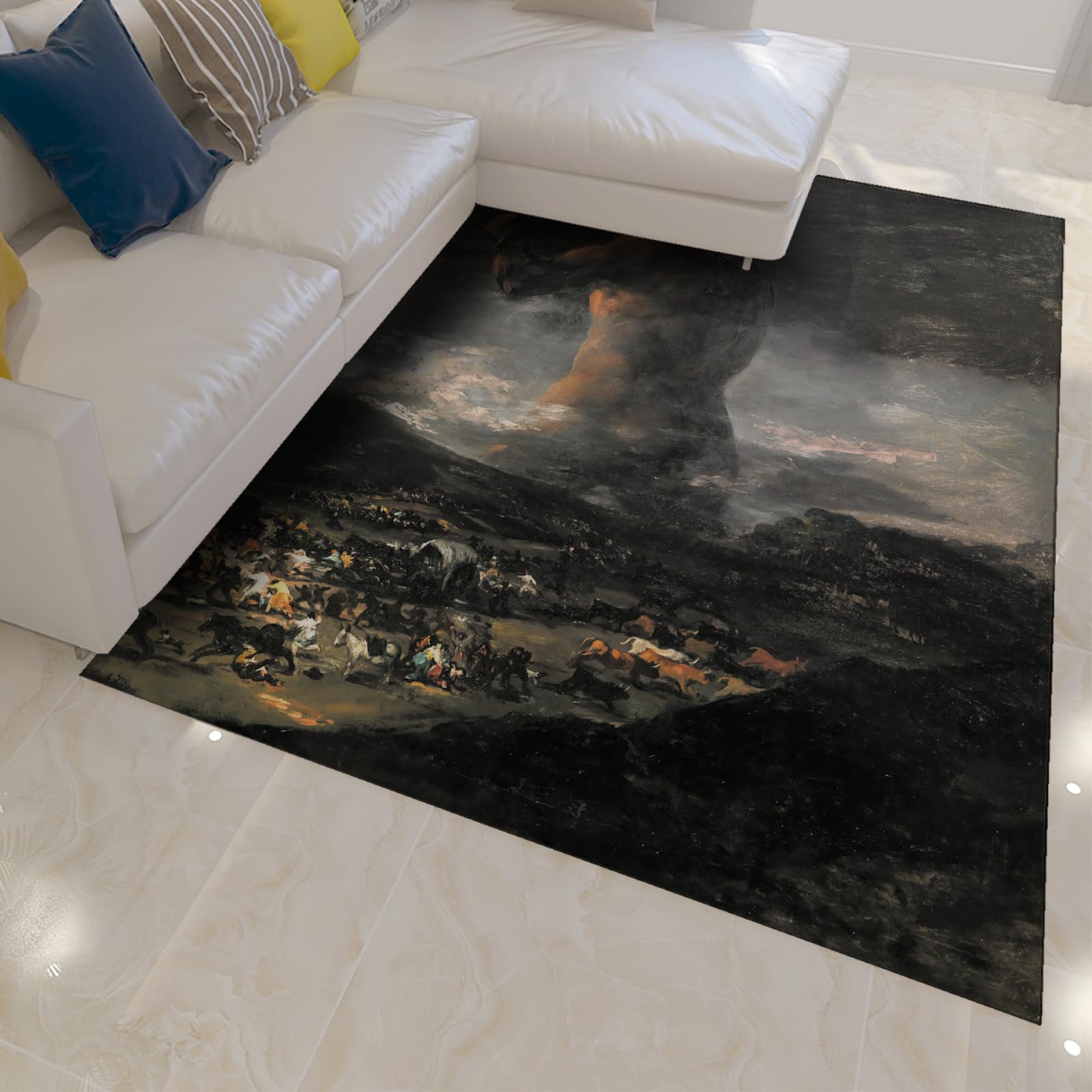 Paillasson vert plante cottages rétro 90x120cm | Petit tapis esthétique