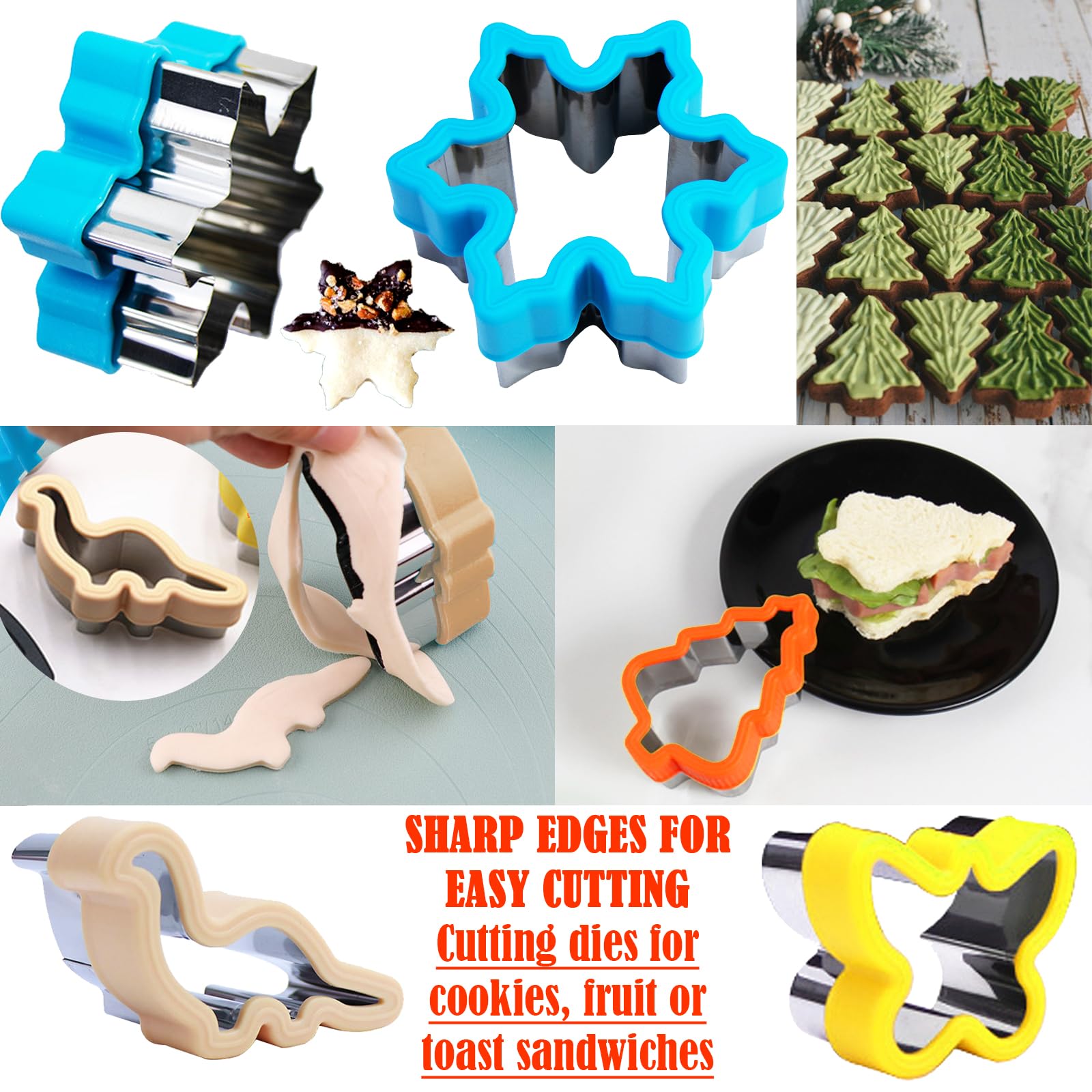 TYXHXTF 22 Pezzi Formine per Biscotti, Formine Biscotti, Formine per Frutta e Verdura, Cookie Cutter, Stampi Biscotti Animale, Stampini Biscotti per Frutta e Verdura per Vacanze e Feste dei Bambini