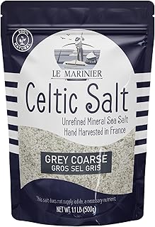 Le Marinier Celtic Salt Grey Coarse Sea Salt, 1.1lb - 18oz. +82 minerals Unrefined French Sea Salt 100% Natural, Hand Harv...