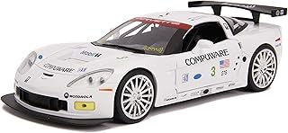 Bigtime Muscle 1:24 2005 Chevy Corvette C6R Die-cast Car White, Toys for Kids and Adults