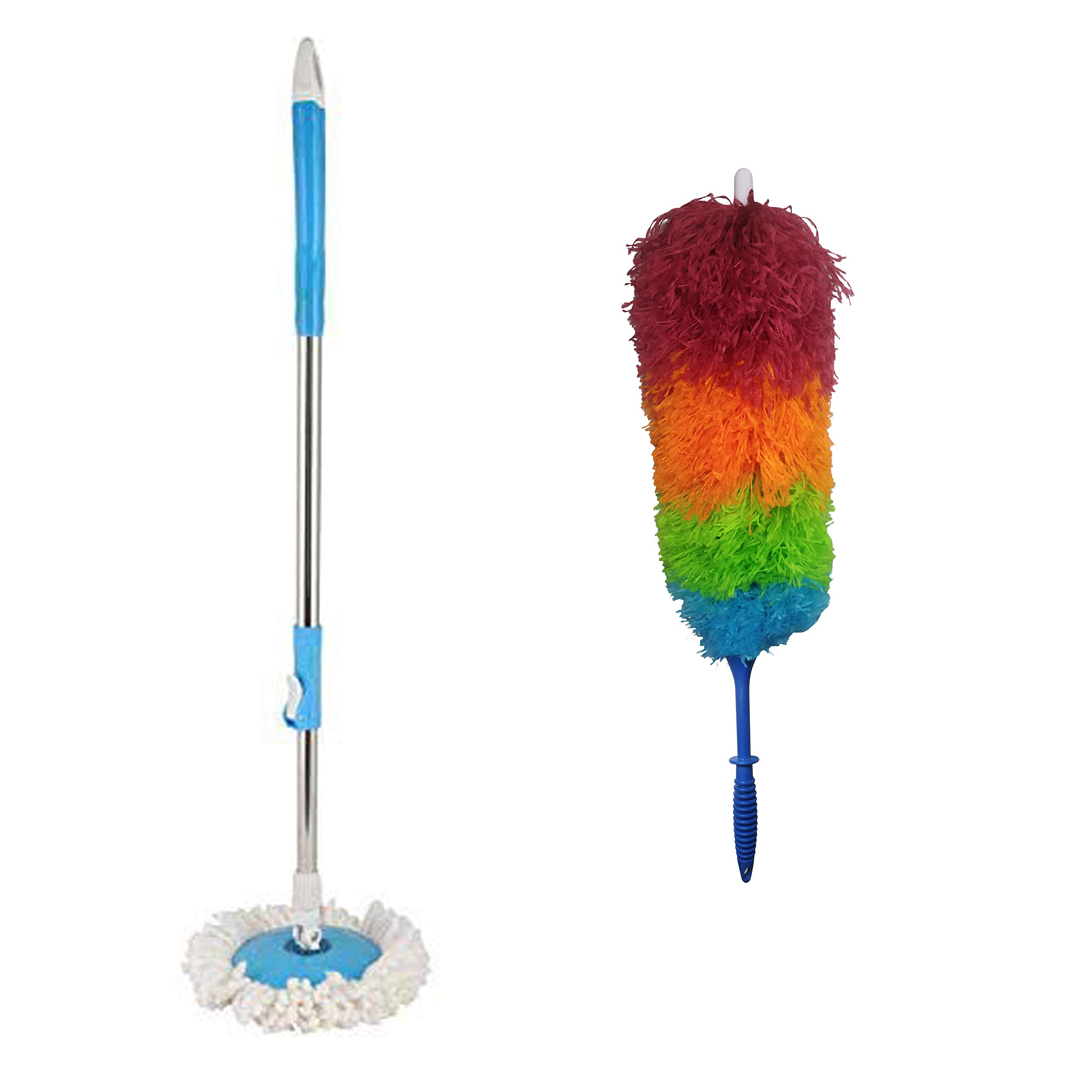 Goel Store 360 Degree Rotate Rod Mop Stick with Plate and Microfiber (Colors May Vary) + Free Microfiber Washable Static Duster (B082LQSJ4B) Amazon Price History, Amazon Price Tracker