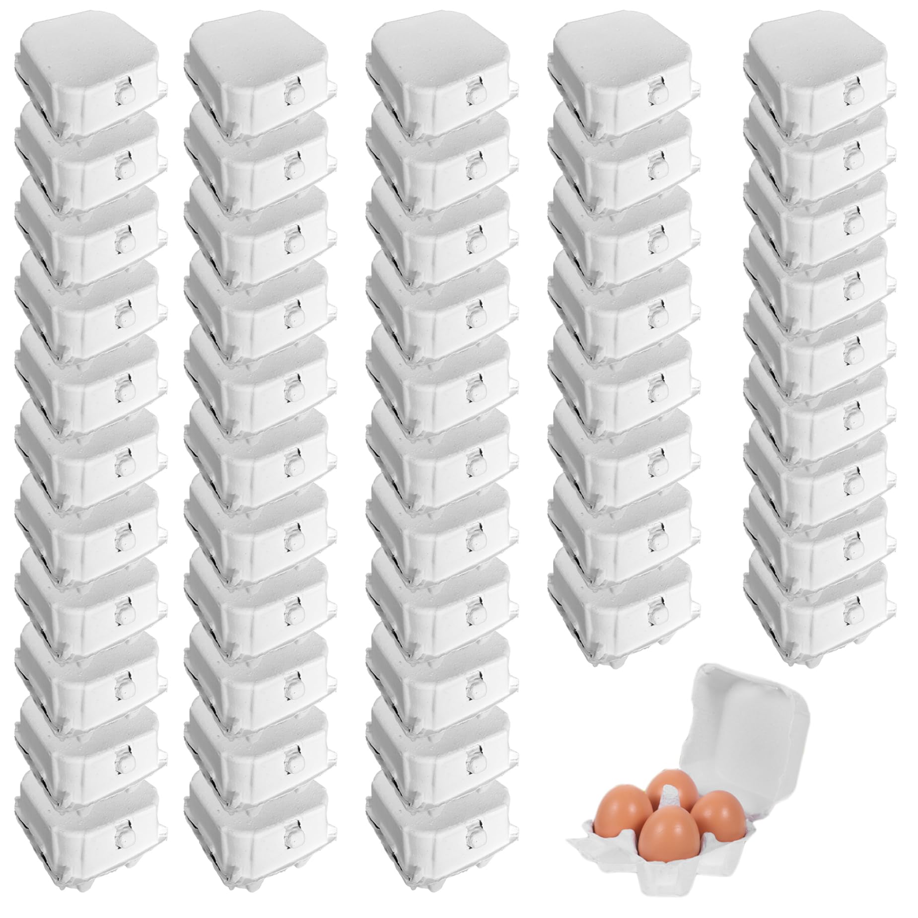 Cartones de huevos de pulpa de papel con tapa para almacenamiento y entrega de huevos 6