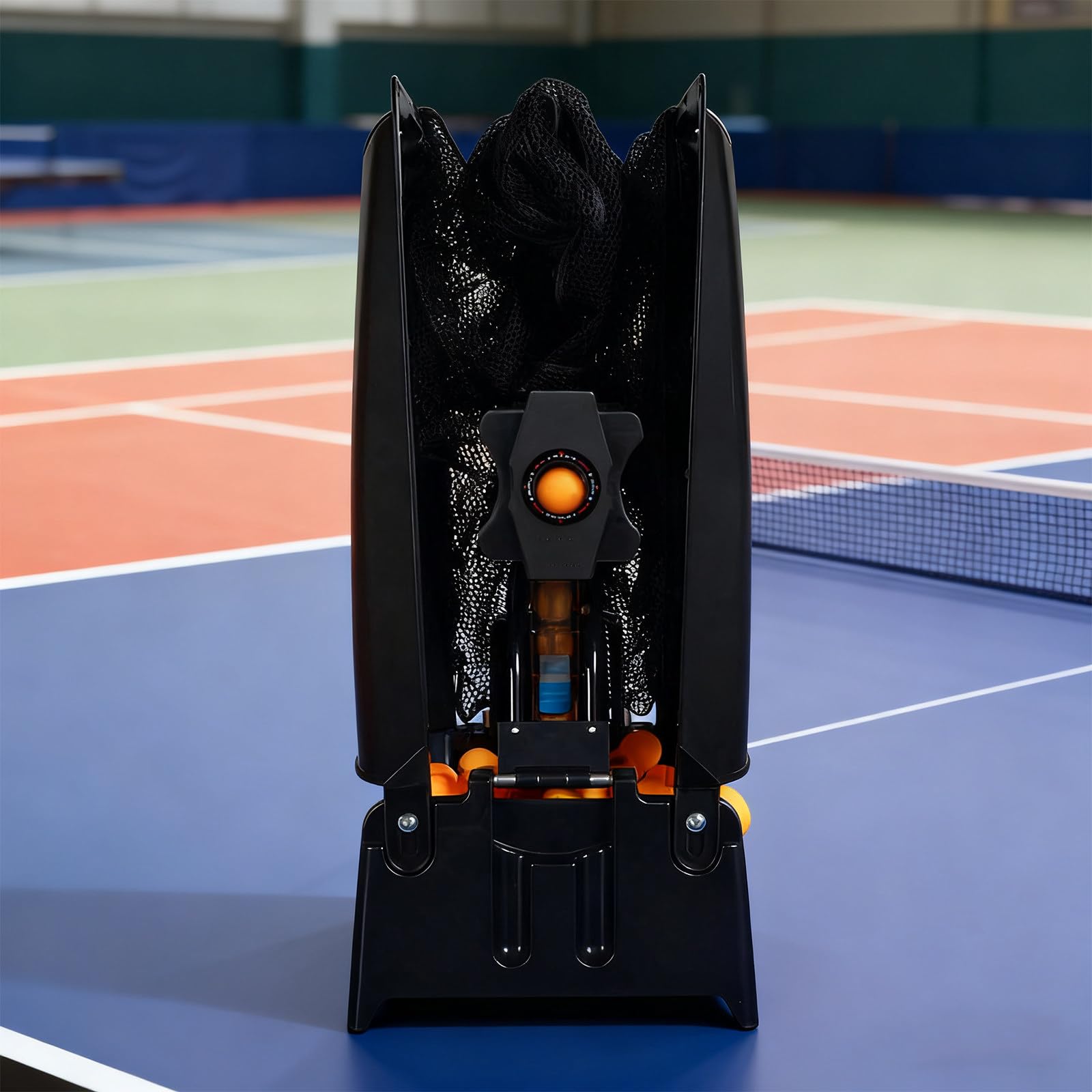 Allenatore da ping pong con raccolta automatica di palline, capacità di 300 palline, 9 modalità di rotazione, 7 angoli di inclinazione regolabili
