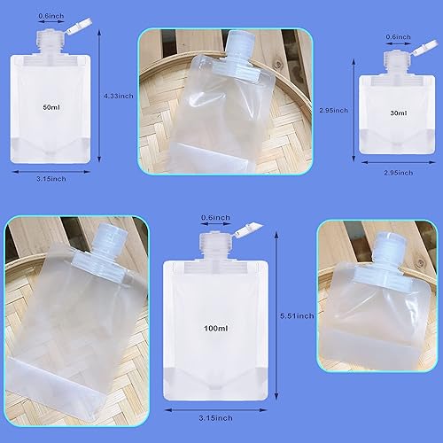 Miniatura 2 de Bolsa de embalaje portátil de maquillaje líquido de viaje, bolsa de embalaje transparente de plástico con boquilla de pie, bolsa vacía recargable