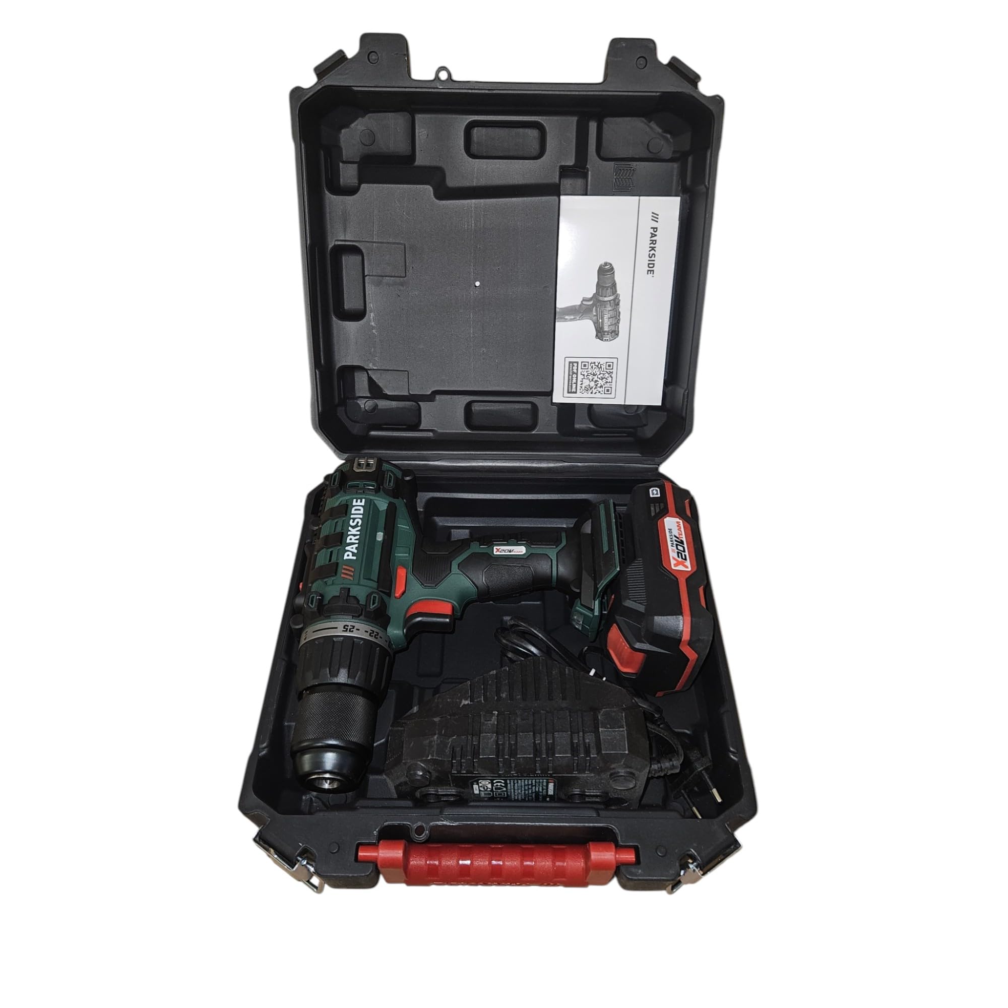 PARK SIDE Parkside PARKSIDE - Taladro atornillador inalámbrico PABS 20-Li E6 con batería y cargador de 20 V
