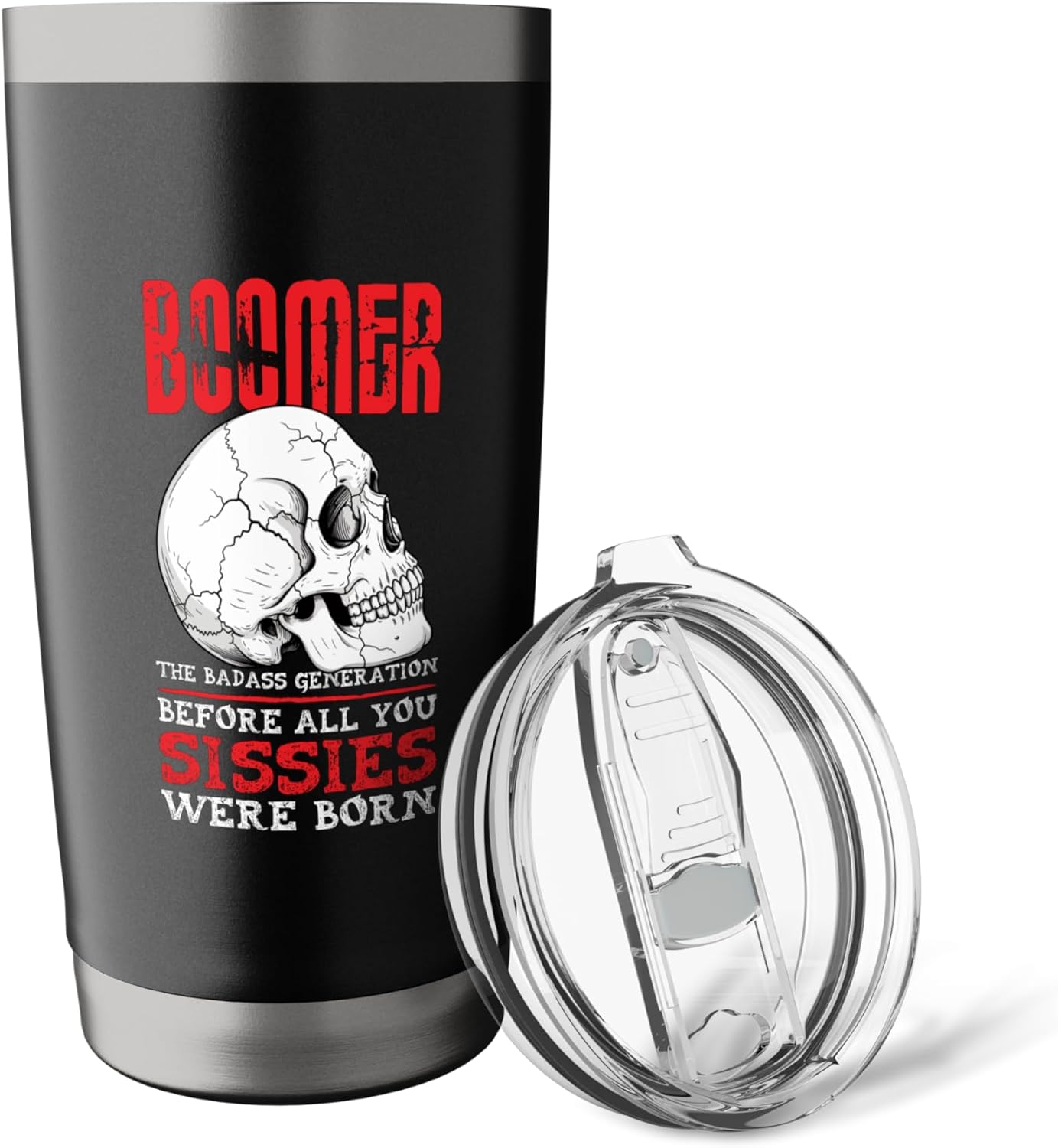 Boomers The Badass Generation Before You Sissies Were Born Stainless Steel Insulated Tumbler - Image 5