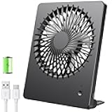 Zuvas Desk Fan Battery Operated Fan Rechargeable 180°Tilt Folding Personal Fan Ultra Quiet Small Portable 3 Speed Adjustable Strong Wind Fan For Office Bedroom Home Desktop Camping (Black)