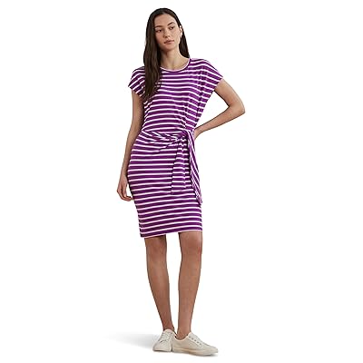 Lauren Ralph Lauren Striped Tie front Jersey Dress Women