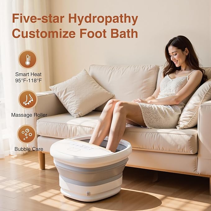 Spa de Pies Plegable con Burbujas y Calor Control Remoto miniatura 3
