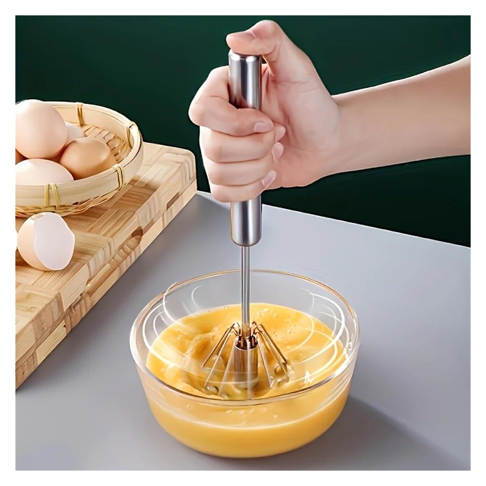 Batidor y Espumador de leche multifunción acero inoxidable, batidor Manual mano for crema huevos