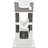 Lucano XXL 43-in Cat Tower, Sisal Scratching Posts, Cat Tree with Plush Condo, Cushions, Dangling Cat Toys, Gray