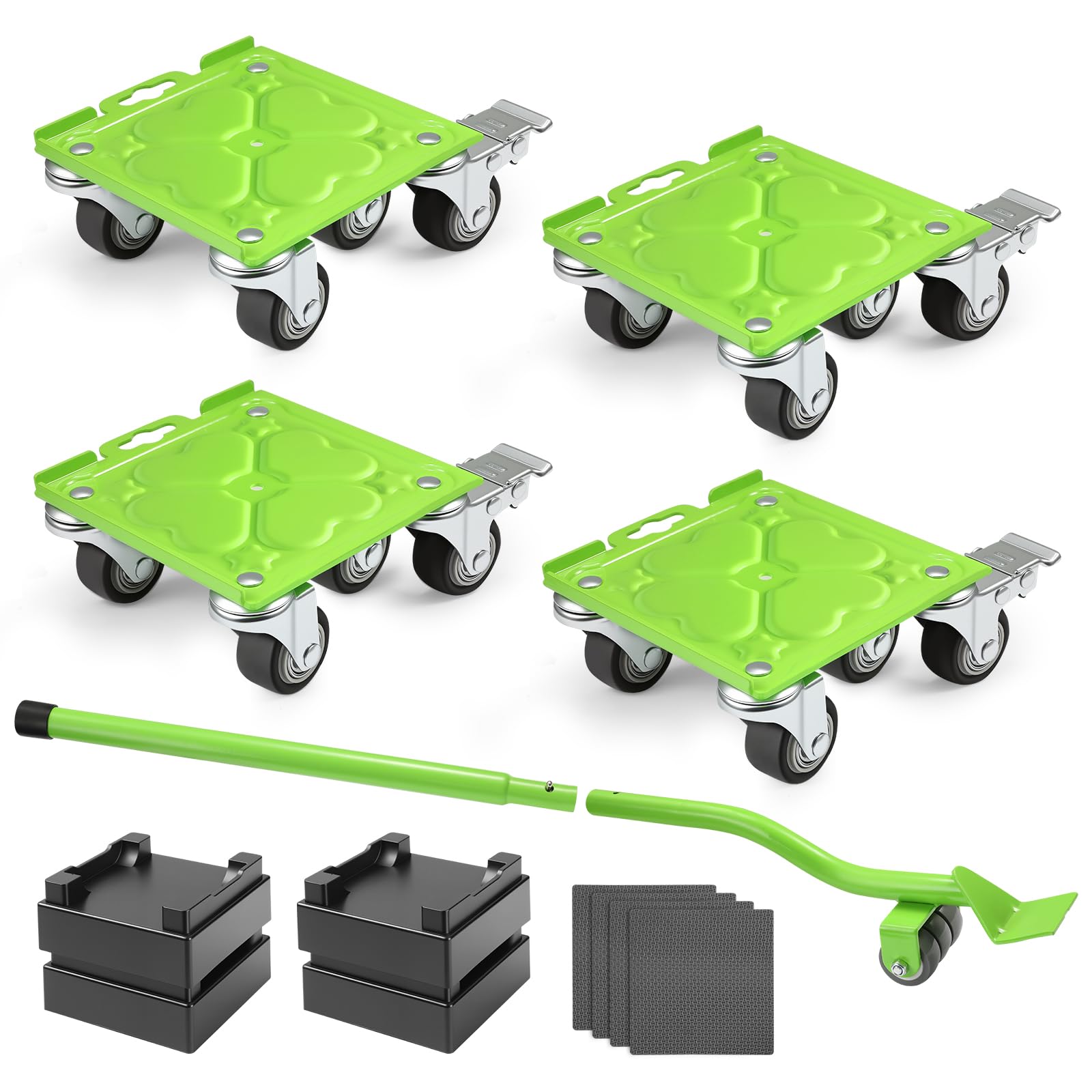 Sohnvwtgd 5 Heavy Duty Furniture Dolly Set With Silent Tpr Wheels,Load 1500 Lbs