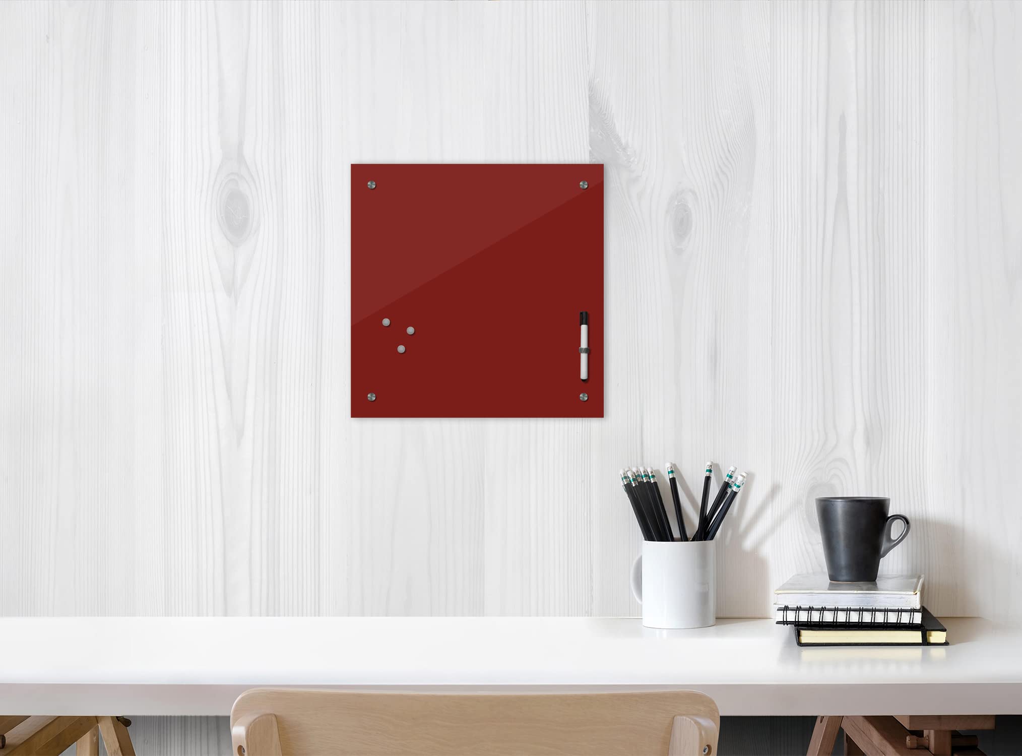 Bilderdepot24 Tableau mémo magnétique en Verre 24 Couleurs 40 x 40 cm
