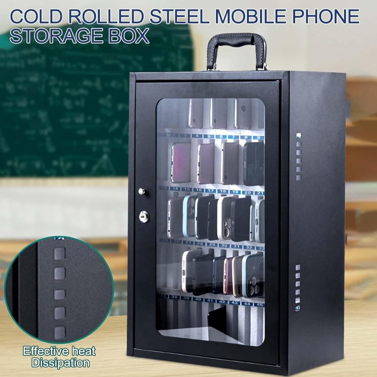 Organizer per cellulare, armadietto portaoggetti per aule e ufficio, supporto da parete per telefono cellulare, ideale per uso in fabbrica e sul posto di lavoro