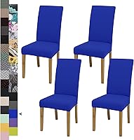 Vista 45 de Fundas para sillas de comedor, juego de 2 fundas para sillas de comedor o cocina, lavables, protectoras, para sillas Parsons, para el hogar, Beige