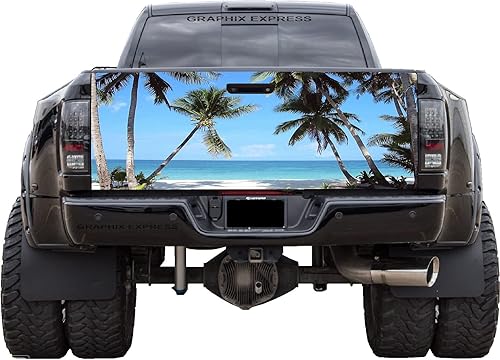 GRAPHIX EXPRESS Calcomanía para puerta trasera de camión para camionetas (T172 palmeras árboles), calcomanías para puerta trasera para camionetas,