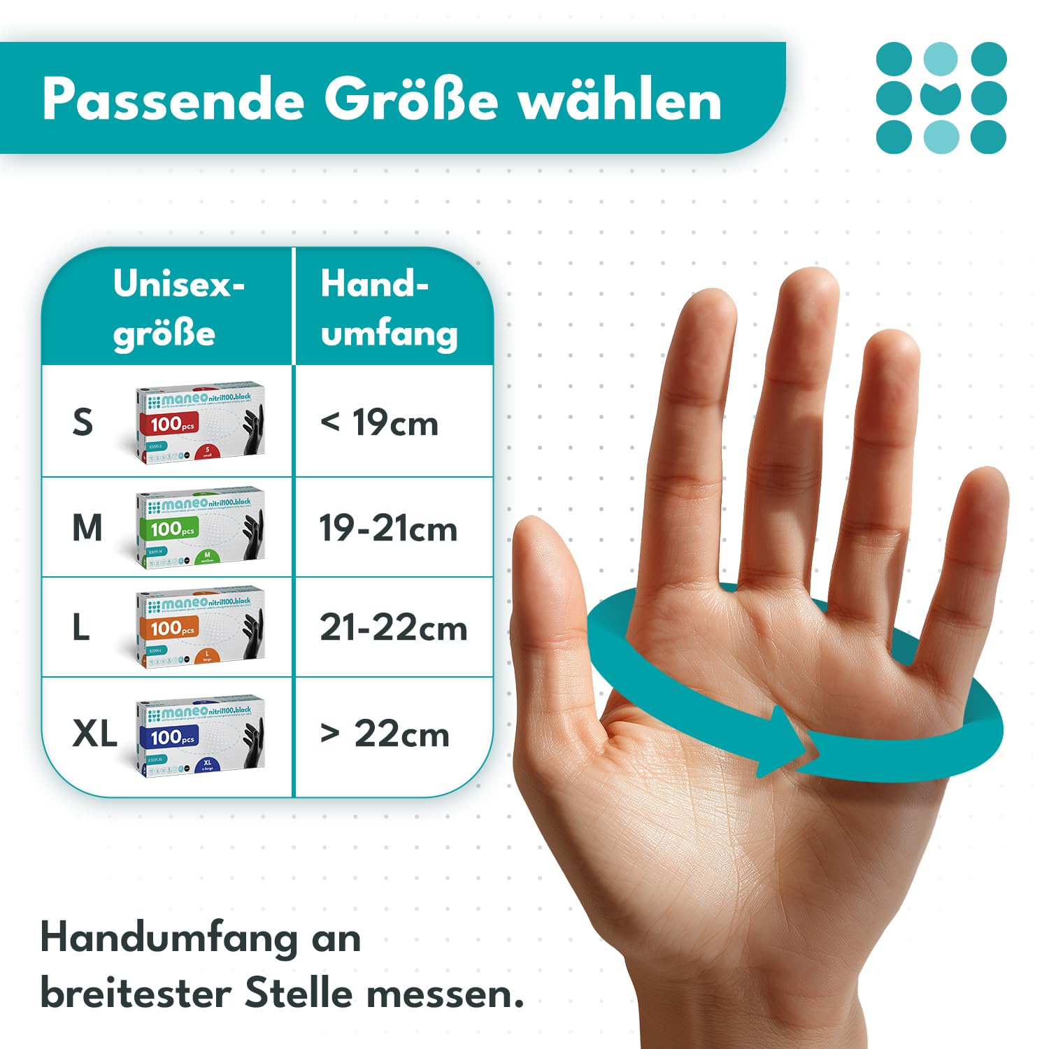 maneo 100x Einweghandschuhe Schwarz, Nitril Handschuhe puderfrei L | Einmalhandschuhe, Handschuhe Einweg, latexfreie Gummihandschuhe, Nitrilhandschuhe, Putz-, Koch- & Haushalts-Handschuhe
