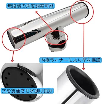 Amazon | 【超便利 セット】ロッドホルダー ステンレス製 鏡面仕上げ