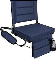 Vista 1 de Stadium Seats with Back Support,Bleacher Chairs with Cushion, Portable Folding Stadium Chair with Removable Cushion and Large Pocket for School