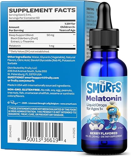 Vista 44 de The Smurfs - Gomitas nootrópicas para niños con vitamina B12 y L-teanina, gomitas de enfoque láser para suplementos de concentración y memoria