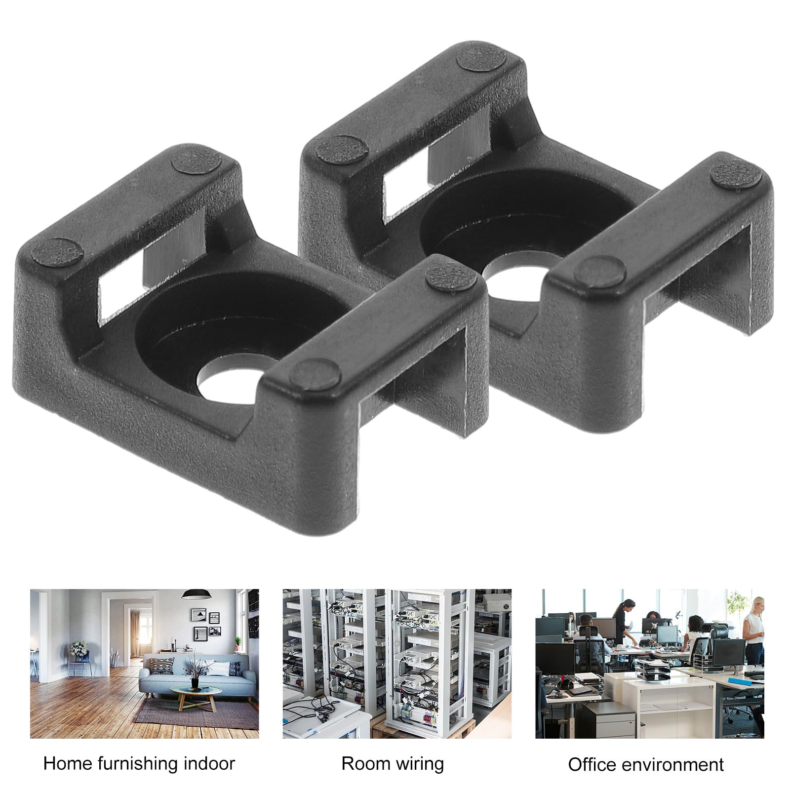 BESPORTBLE Fascette Stabile Sella Supporto Nero a Fissaggio e in Abs Luci 500 Pezzi Viti, Clip Cablaggio di Natale Cavi USB Casa e Scuola