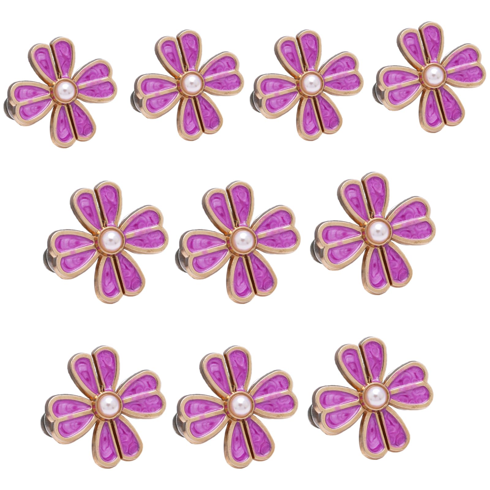 Kalttoy 10 Pairs Button Pins Jeans Waist Buckles Detachable Pants Waist Tightener Jeans Button Pins Flowers Buckles