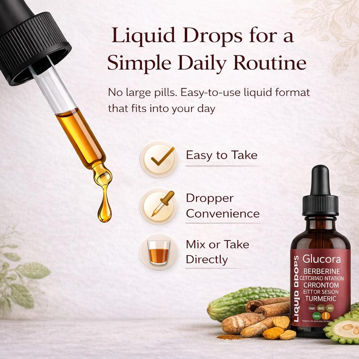Glucora Berberina Liquida gotas,Glucora Ceylon Cinnamon Berberine Liquid Drops| 10-in-1 Herbal Formula | Sugar-Free, Vegan Liquid Supplement | 2 fl oz