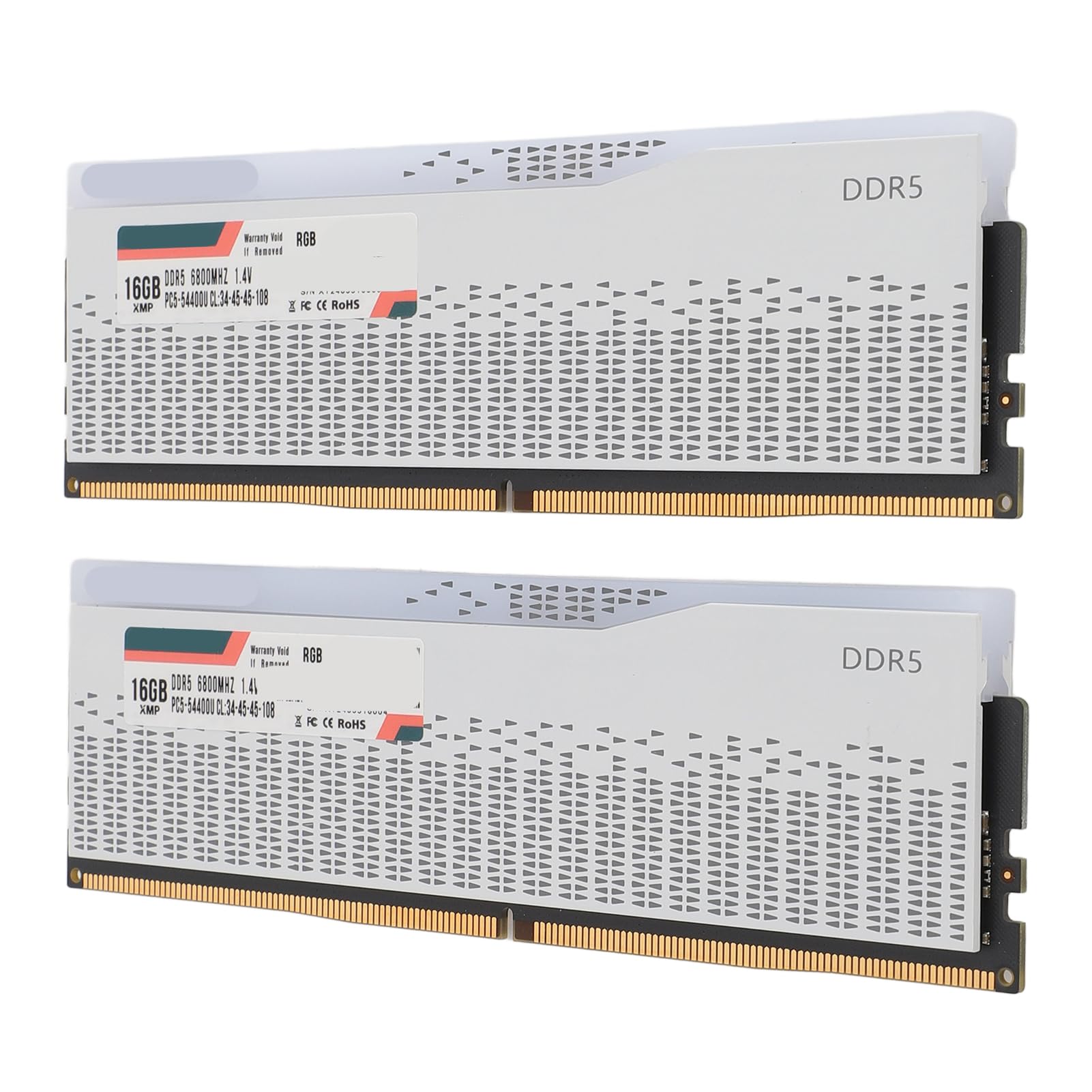 RAM DDR5 32 GB 6800 MHz, Kit di Memoria PC5 54400U, Kit CL34 45 45 108 RGB con Supporto EXPO XMP3 0 e Correzione Errori ECC, Ideale per Computer Desktop