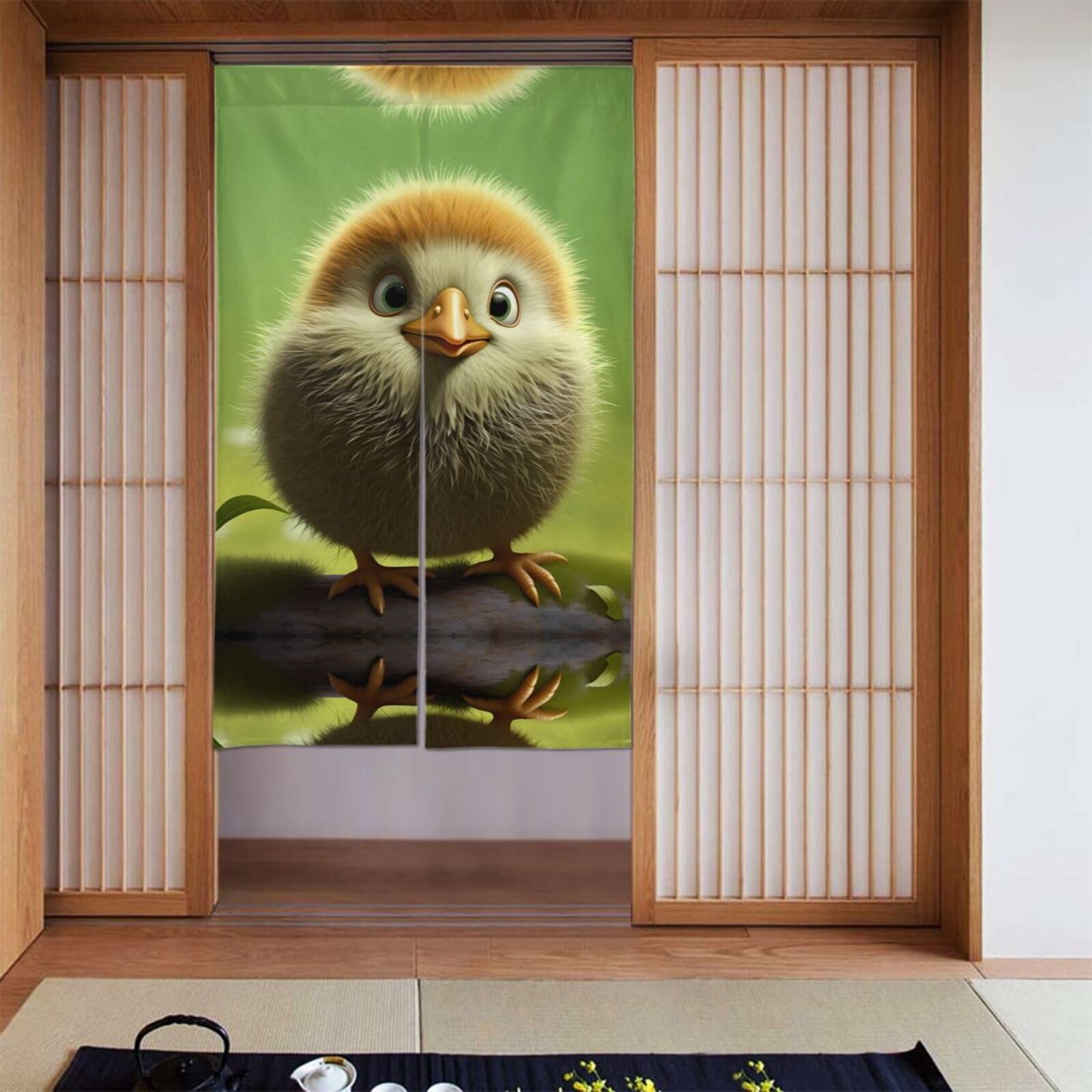 Rideaux occultants 142 x 86 cm lot de 2 imprimé oiseau kiwi chambre à coucher