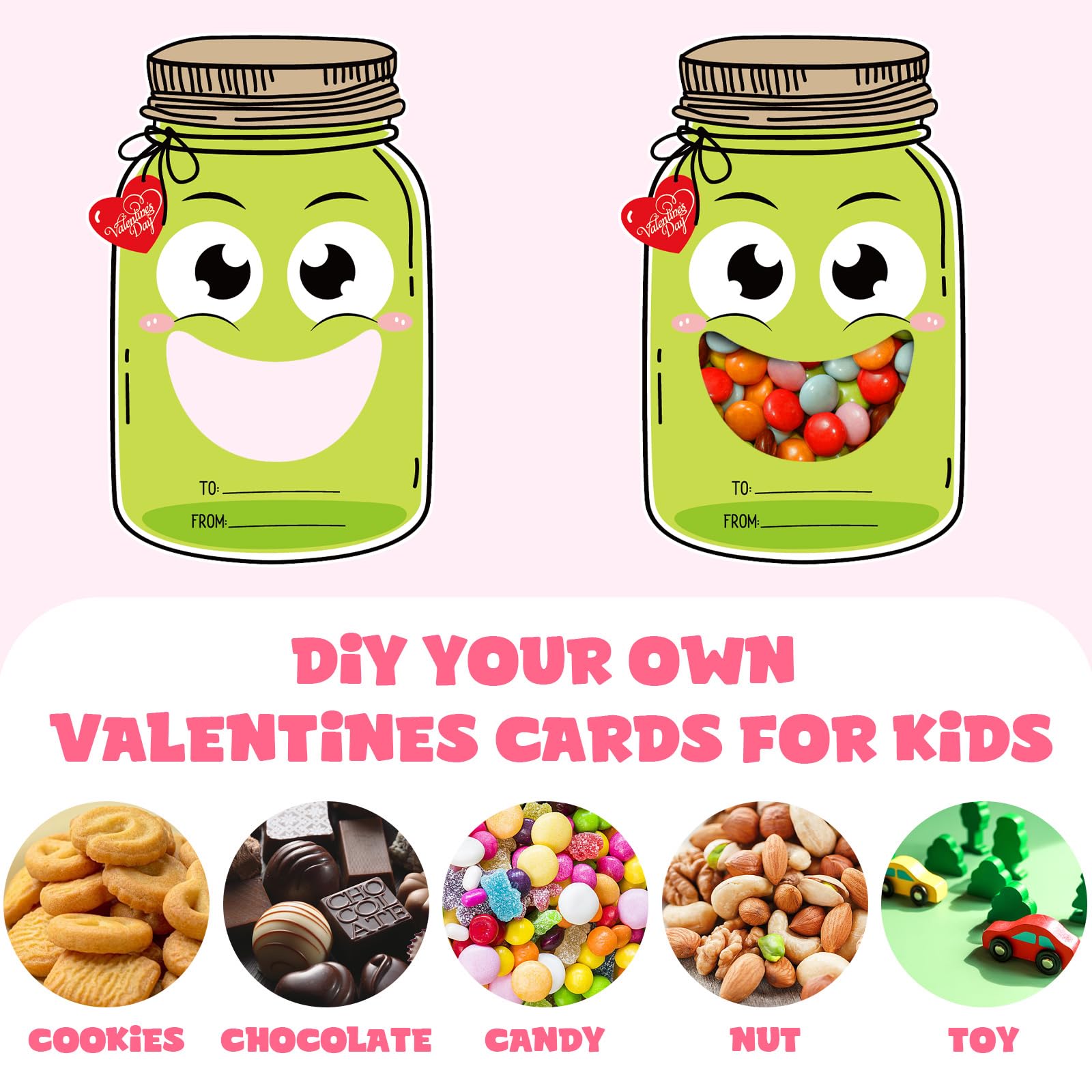 48 Valentinstagskarten Für Kinder – DIY-Karten Mit Durchsichtigen Beuteln Für Süßigkeiten & Kleinigkeiten