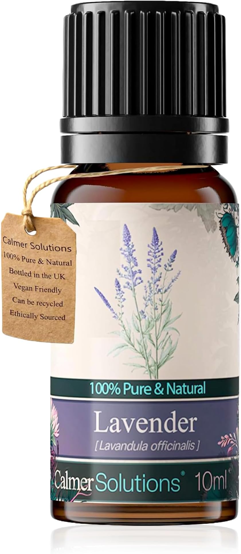 Lavender Essential Oil 10ml - 100% Pure & Natural Steam Distilled Lavandula Angustifolia Aromatherapy Oil - UK Made Floral Essential Oil for Diffuser, Massage, Bath & Home Fragrance