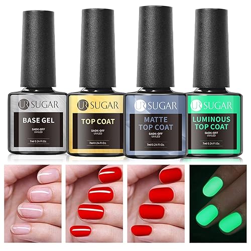 Miniatura 10 de UR SUGAR Juego de esmaltes de uñas de gel con purpurina, 6 colores con purpurina 9D para gato, magnético, negro, kit de esmalte de gel que cambia de