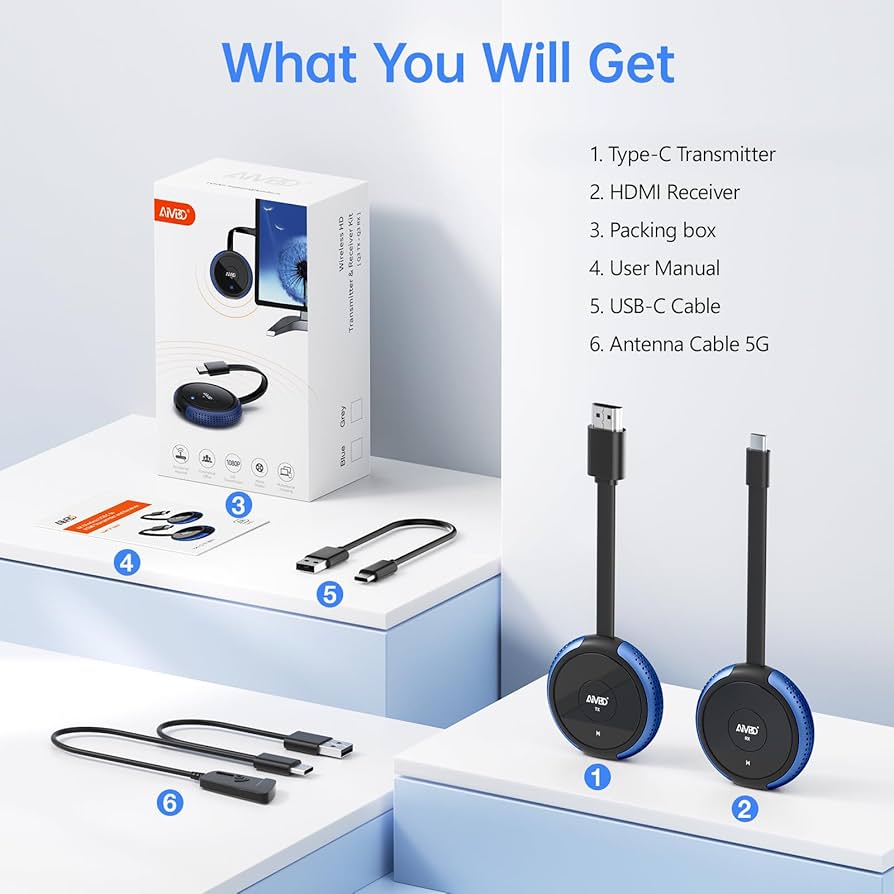 AIMIBO ワイアレスHD Transmitter & Receiver Amazon.com: AIMIBO Wireless HDMI Transmitter and 4 Receivers